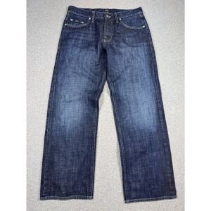 Hugo Boss Jeans Men's 34x30 Blue Dark Wash Jacksons Straight Leg Relaxed Fit